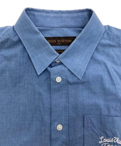 LOUIS VUITTON（ルイ ヴィトン）LOUIS VUITTON (ルイ ヴィトン) 長袖レギュラーフィットポケットロゴシャツ ブルー サイズ: Lの古着・服飾アイテム