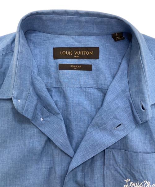 LOUIS VUITTON（ルイ ヴィトン）LOUIS VUITTON (ルイ ヴィトン) 長袖レギュラーフィットポケットロゴシャツ ブルー サイズ: Lの古着・服飾アイテム