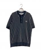FRED PERRYフレッドペリー）の古着「Stripe Knitted Shirt」｜ブラック