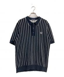 FRED PERRY（フレッドペリー）の古着「Stripe Knitted Shirt」｜ブラック