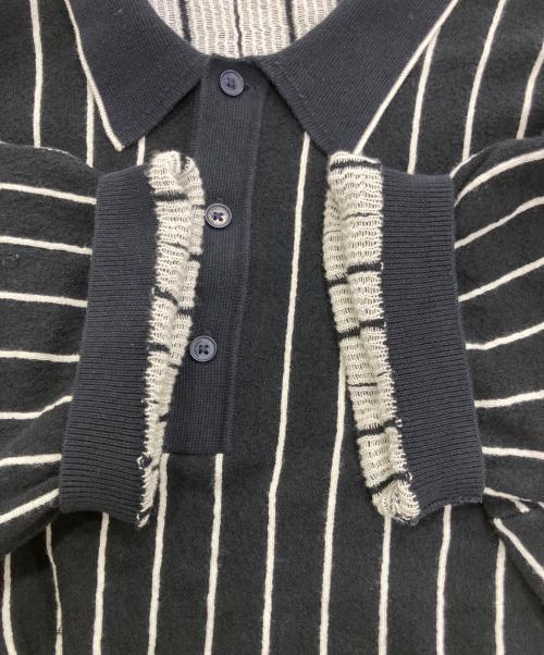 FRED PERRY（フレッドペリー）FRED PERRY (フレッドペリー) Stripe Knitted Shirt ブラック サイズ:Mの古着・服飾アイテム