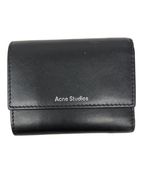 Acne studios（アクネ ストゥディオズ）ACNE STUDIOS (アクネ ストゥディオズ) 3つ折りレザーウォレット ブラックの古着・服飾アイテム