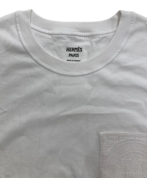 HERMES（エルメス）HERMES (エルメス) モザイク 刺繍ポケット 半袖Tシャツ ホワイト サイズ:36の古着・服飾アイテム