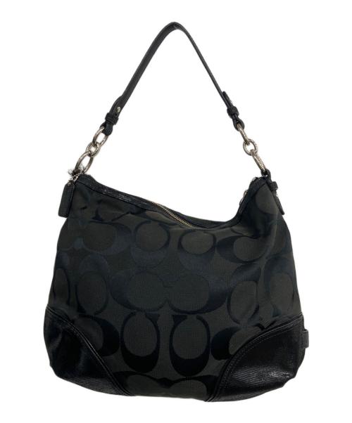COACH（コーチ）COACH (コーチ) シグネチャーワンショルダーバッグ ブラックの古着・服飾アイテム