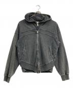 NOMANUALノーマニュアル）の古着「VINTAGE LAYER HOODED ZIP-UP」｜グレー