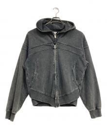 NOMANUAL（ノーマニュアル）の古着「VINTAGE LAYER HOODED ZIP-UP」｜グレー