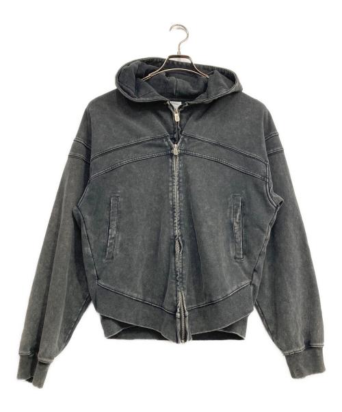 NOMANUAL（ノーマニュアル）NOMANUAL (ノーマニュアル) VINTAGE LAYER HOODED ZIP-UP グレー サイズ:Lの古着・服飾アイテム