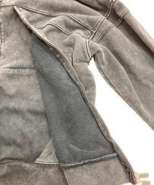 NOMANUAL（ノーマニュアル）NOMANUAL (ノーマニュアル) VINTAGE LAYER HOODED ZIP-UP グレー サイズ:Lの古着・服飾アイテム