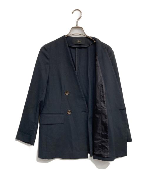 Liesse（リエス）Liesse (リエス) 麻混ノーカラージャケットセットアップ ネイビー サイズ:下記参照の古着・服飾アイテム
