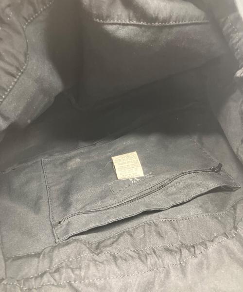 Y's（ワイズ）Y's (ワイズ) レザーハンドル巾着トートバッグ ブラックの古着・服飾アイテム
