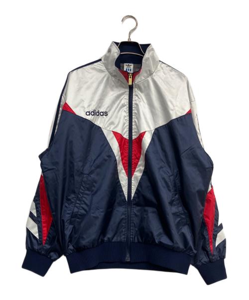 adidas（アディダス）adidas (アディダス) ナイロンジップジャケット ホワイト サイズ:Ｌの古着・服飾アイテム