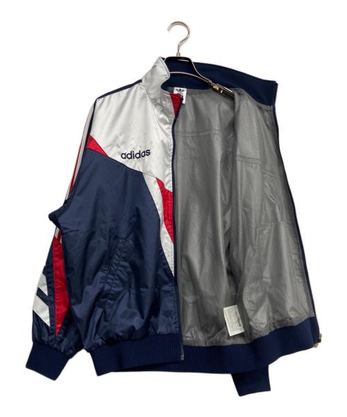 adidas（アディダス）adidas (アディダス) ナイロンジップジャケット ホワイト サイズ:Ｌの古着・服飾アイテム