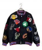 JH Design×NBAジェイエイチデザイン×エヌビーエー）の古着「チームロゴ刺繍スタジャン」｜ブラック