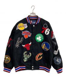 JH Design×NBA（ジェイエイチデザイン×エヌビーエー）の古着「チームロゴ刺繍スタジャン」｜ブラック