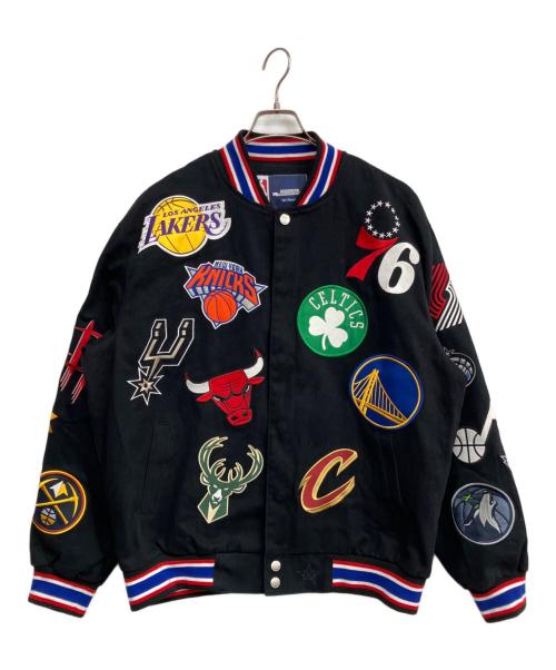 JH Design（ジェイエイチデザイン）JH Design (ジェイエイチデザイン) NBA (エヌビーエー) チームロゴ刺繍スタジャン ブラック サイズ:SIZE Lの古着・服飾アイテム