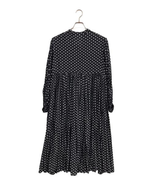 BEARDSLEY（ビアズリー）BEARDSLEY (ビアズリー) ドットギャザーワンピース ブラック サイズ:SIZE 0の古着・服飾アイテム