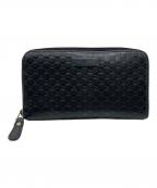 GUCCIグッチ）の古着「マイクログッチシマ ジップアラウンドウォレット」｜ブラック