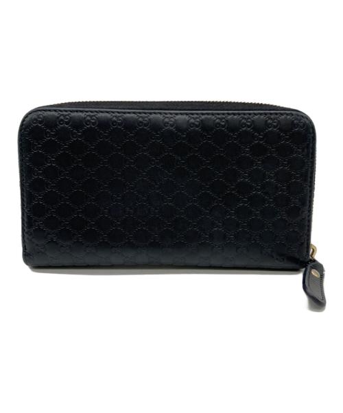 GUCCI（グッチ）GUCCI (グッチ) マイクログッチシマ ジップアラウンドウォレット ブラックの古着・服飾アイテム