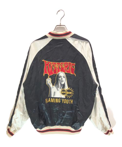 Hysteric Glamour（ヒステリックグラマー）Hysteric Glamour (ヒステリックグラマー) FLAMING YOUTH バック刺繍スカジャン ブラック サイズ:SIZE Lの古着・服飾アイテム