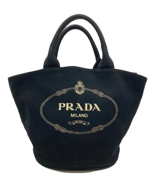 PRADA（プラダ）PRADA (プラダ) カナパ ファブリック ハンドバッグ ブラックの古着・服飾アイテム