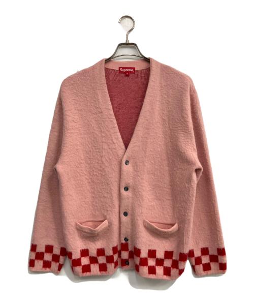 SUPREME（シュプリーム）SUPREME (シュプリーム) Brushed Checkerboard Cardigan ピンク サイズ:SIZE Mの古着・服飾アイテム