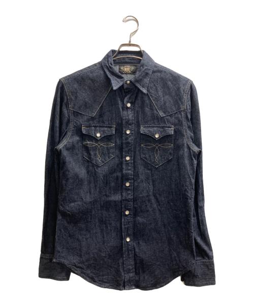 RRL（ダブルアールエル）RRL (ダブルアールエル) コンチョボタン デニムウエスタンシャツ インディゴ サイズ:Sの古着・服飾アイテム