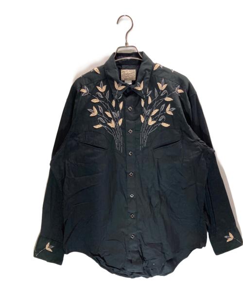 Rockmount Ranch Wear（ロックマウントランチウェア）Rockmount Ranch Wear (ロックマウントランチウェア) 刺繍ウエスタンシャツ ブラック サイズ:Ⅿの古着・服飾アイテム
