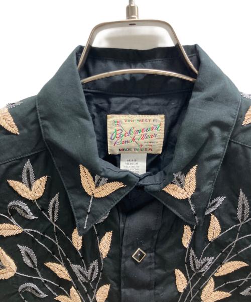 Rockmount Ranch Wear（ロックマウントランチウェア）Rockmount Ranch Wear (ロックマウントランチウェア) 刺繍ウエスタンシャツ ブラック サイズ:Ⅿの古着・服飾アイテム