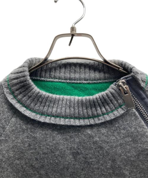 sacai（サカイ）sacai (サカイ) カシミヤブレンドジップデザインニット グレー サイズ:1の古着・服飾アイテム