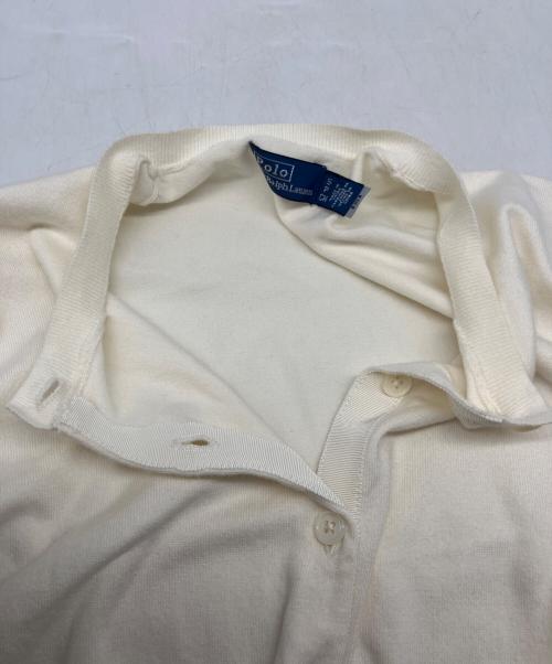 POLO RALPH LAUREN（ポロ・ラルフローレン）POLO RALPH LAUREN (ポロ・ラルフローレン) コットンナイロンクルーネックカーディガン ベージュ サイズ:Sの古着・服飾アイテム