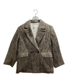 MACPHEE（マカフィー）の古着「モヘヤミックスシャギー ダブルブレストジャケット」｜ブラウン