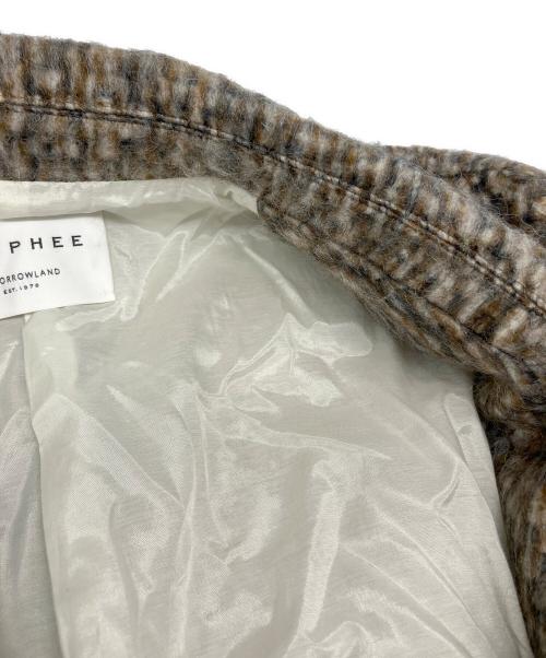 MACPHEE（マカフィー）MACPHEE (マカフィー) モヘヤミックスシャギー ダブルブレストジャケット ブラウン サイズ:34の古着・服飾アイテム