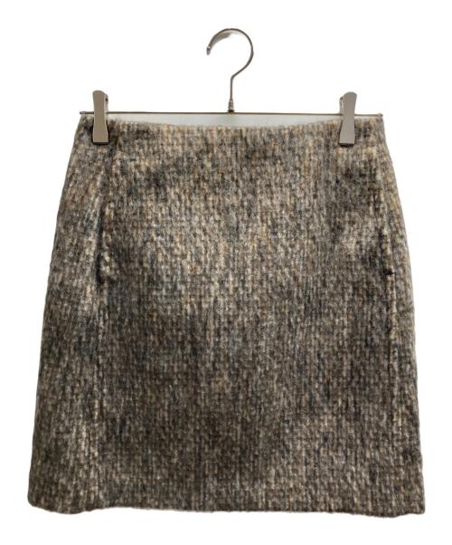 MACPHEE（マカフィー）MACPHEE (マカフィー) モヘヤミックスシャギー ミニスカート ブラウン サイズ:36 未使用品の古着・服飾アイテム