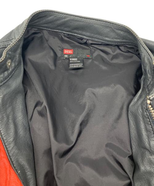 DIESEL（ディーゼル）DIESEL (ディーゼル) レーサー シングルライダースジャケット ブラック サイズ:Ⅼの古着・服飾アイテム