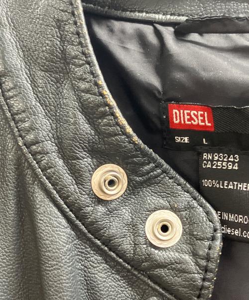DIESEL（ディーゼル）DIESEL (ディーゼル) レーサー シングルライダースジャケット ブラック サイズ:Ⅼの古着・服飾アイテム