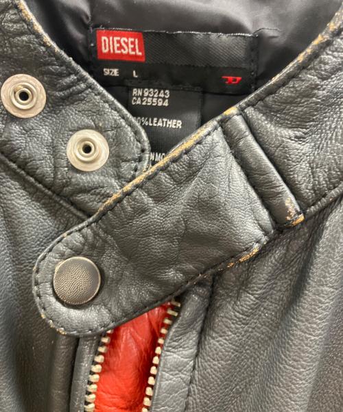 DIESEL（ディーゼル）DIESEL (ディーゼル) レーサー シングルライダースジャケット ブラック サイズ:Ⅼの古着・服飾アイテム