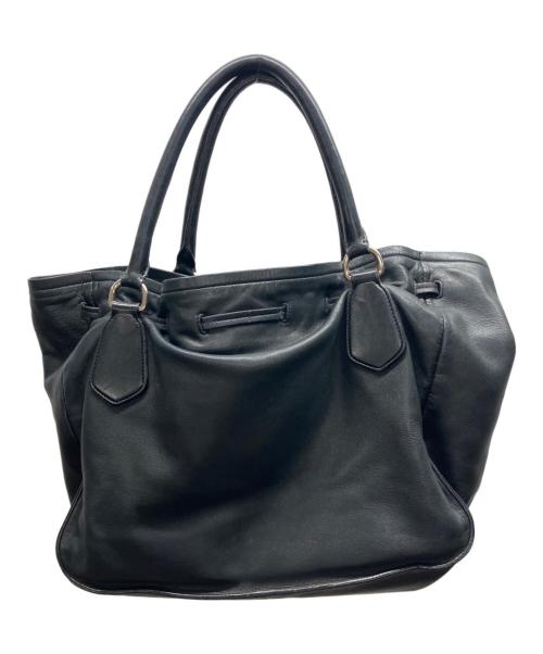 PRADA（プラダ）PRADA (プラダ) ナッパレザーフリンジ 2WAYトートバッグ ブラックの古着・服飾アイテム