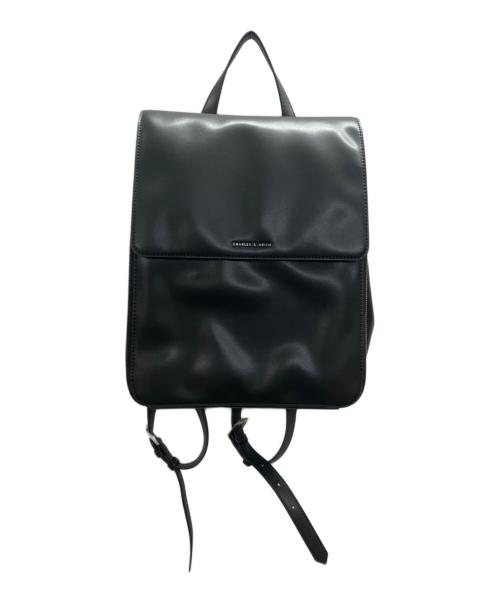 CHARLES & KEITH（チャールズアンドキース）CHARLES & KEITH (チャールズアンドキース) フロントフラップ ストラクチャーバックパック ブラックの古着・服飾アイテム