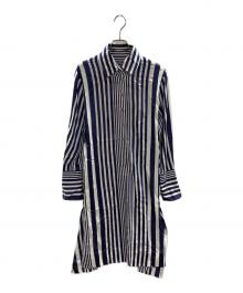 Vivienne Westwood ANGLOMANIA（ヴィヴィアンウエストウッドアングロマニア）の古着「バックオープンストライプワンピース」｜ブルー×ホワイト