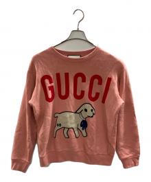 GUCCI（グッチ）の古着「LAMB PATCH SWEAT」｜ピンク