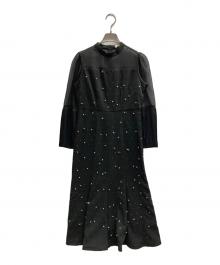 LeJa（レジャ）の古着「パールビジュー付きビーズマーメイドシルエットワンピース」｜ブラック