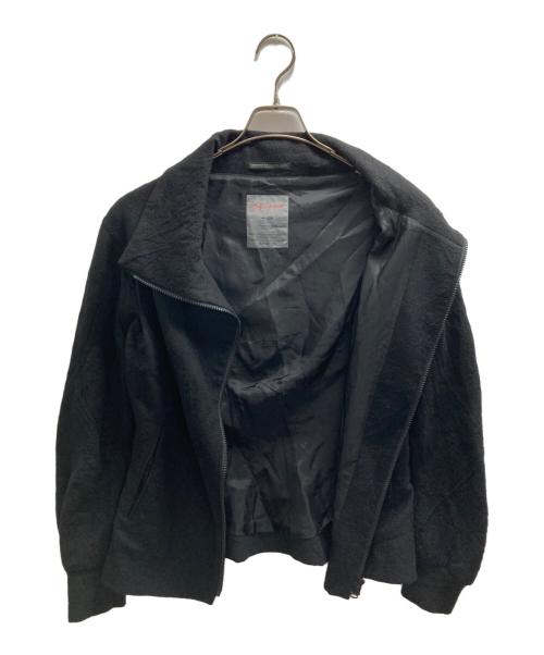 yohji yamamoto+noir（ヨウジヤマモトプリュスノアール）yohji yamamoto+Noir (ヨウジヤマモトプリュスノアール) ウールジップアップジャケット ブラック サイズ:1の古着・服飾アイテム