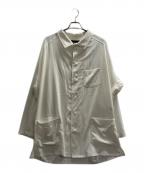 YOHJI YAMAMOTOヨウジヤマモト）の古着「TA TUXEDO/WHITE OPEN COLLAR BLOUSE」｜ホワイト