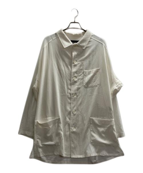 YOHJI YAMAMOTO（ヨウジヤマモト）YOHJI YAMAMOTO (ヨウジヤマモト) TA TUXEDO/WHITE OPEN COLLAR BLOUSE ホワイト サイズ:1の古着・服飾アイテム