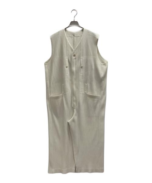 HOMME PLISSE ISSEY MIYAKE（オム プリッセ イッセイ ミヤケ）HOMME PLISSE ISSEY MIYAKE (オム プリッセ イッセイ ミヤケ) プリーツオールインワン ベージュ サイズ:1の古着・服飾アイテム