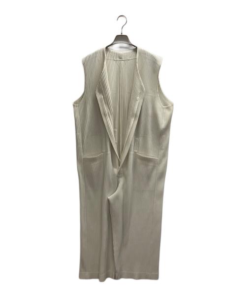 HOMME PLISSE ISSEY MIYAKE（オム プリッセ イッセイ ミヤケ）HOMME PLISSE ISSEY MIYAKE (オム プリッセ イッセイ ミヤケ) プリーツオールインワン ベージュ サイズ:1の古着・服飾アイテム