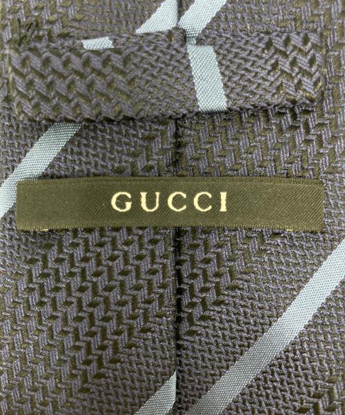 GUCCI（グッチ）GUCCI (グッチ) ストライプネクタイ ネイビー サイズ:-の古着・服飾アイテム