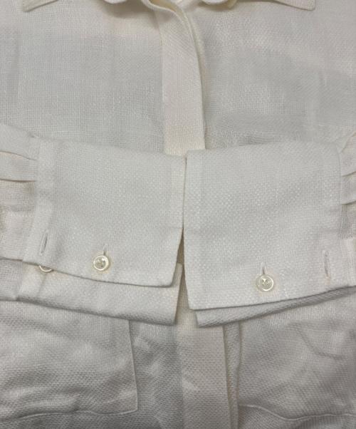 CHAOS（カオス）Chaos (カオス) 比翼ボタンリネンマルタシャツ アイボリー サイズ:Freeの古着・服飾アイテム