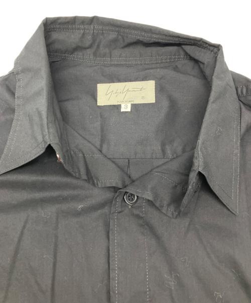 Yohji Yamamoto pour homme（ヨウジヤマモト プールオム）Yohji Yamamoto pour homme (ヨウジヤマモト プールオム) スクエアシルエットコットンローンシャツ ブラック サイズ:3の古着・服飾アイテム