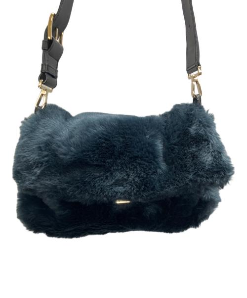 FURLA（フルラ）FURLA (フルラ) ファーショルダーバッグ ネイビーの古着・服飾アイテム